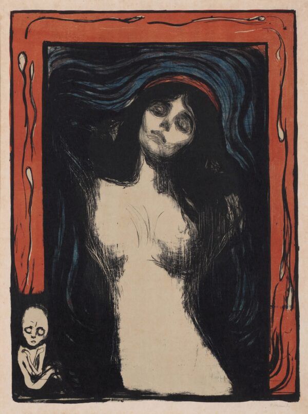 lithograph version of "Madonna" by Edvard Munch
