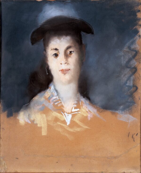 Woman Wearing a Hat with Silk Gauze - by Édouard Manet