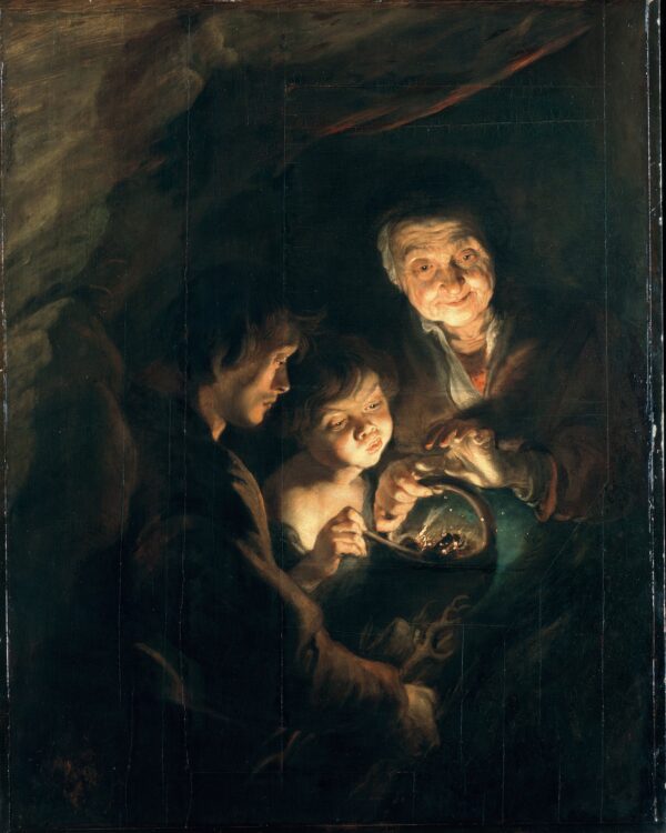 Old Woman with a Basket of Coal - by Peter Paul Rubens