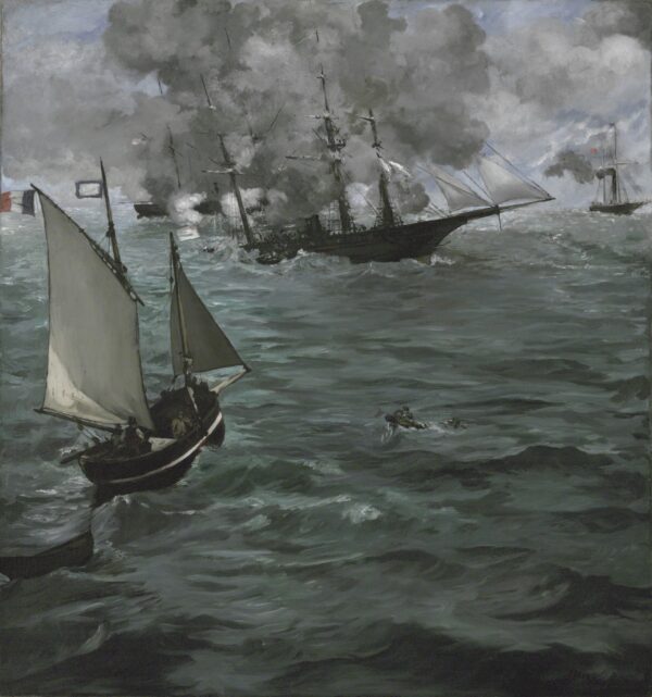 The Battle of the U.S.S. "Kearsarge" and the C.S.S. "Alabama" - by Édouard Manet