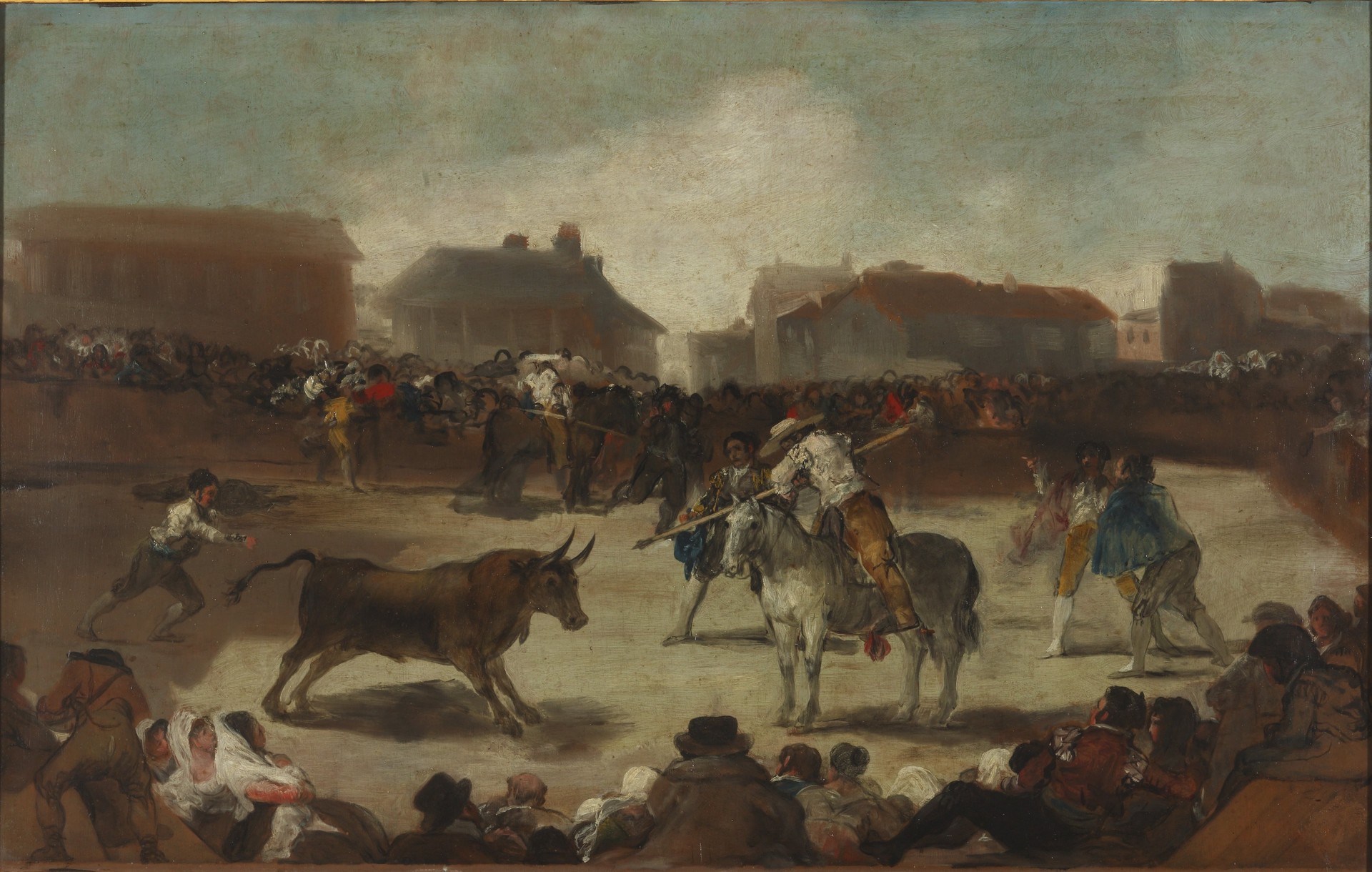 Corrida de toros en un pueblo - by Francisco Goya y Lucientes