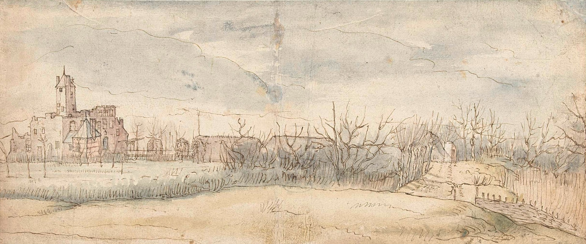 Gezicht op Kasteel Crayenhof te Zwijndrecht, 1606 - by Peter Paul Rubens
