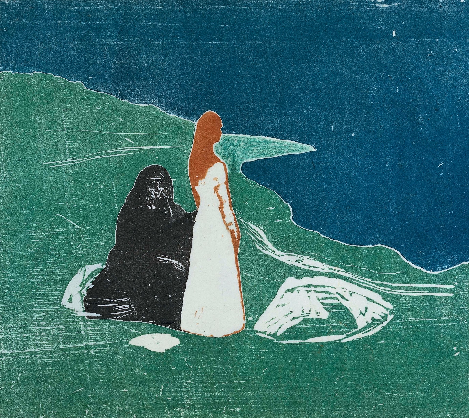 To kvinner på stranden - by Edvard Munch
