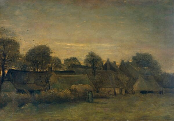 Boerendorp in de avond - by Vincent van Gogh