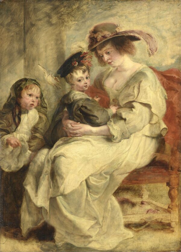 Helene Fourment with her Children - by Peter Paul Rubens