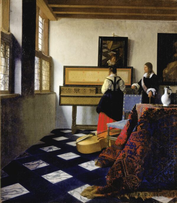Lady at the Virginal with a Gentleman, 'The Music Lesson' - by Johannes Vermeer