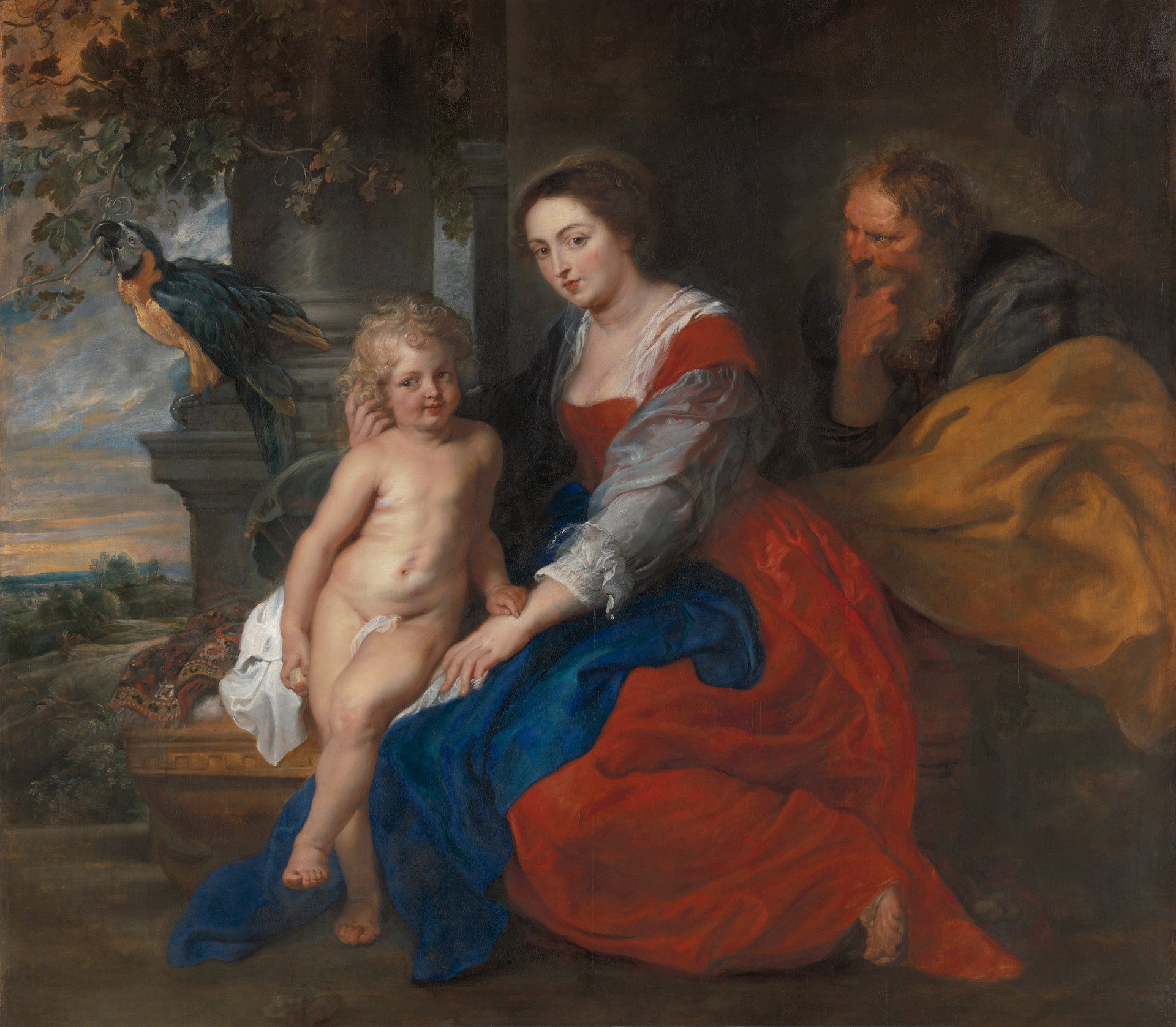 The Holy Family with the Parrot - by Peter Paul Rubens