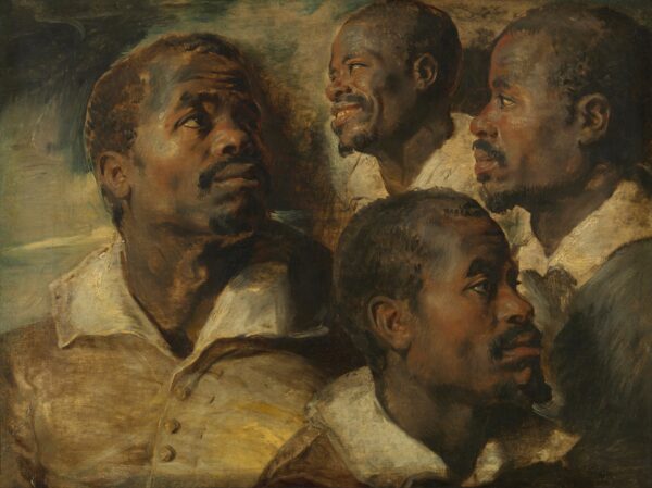 Four Studies of a Head of a Moor - by Peter Paul Rubens