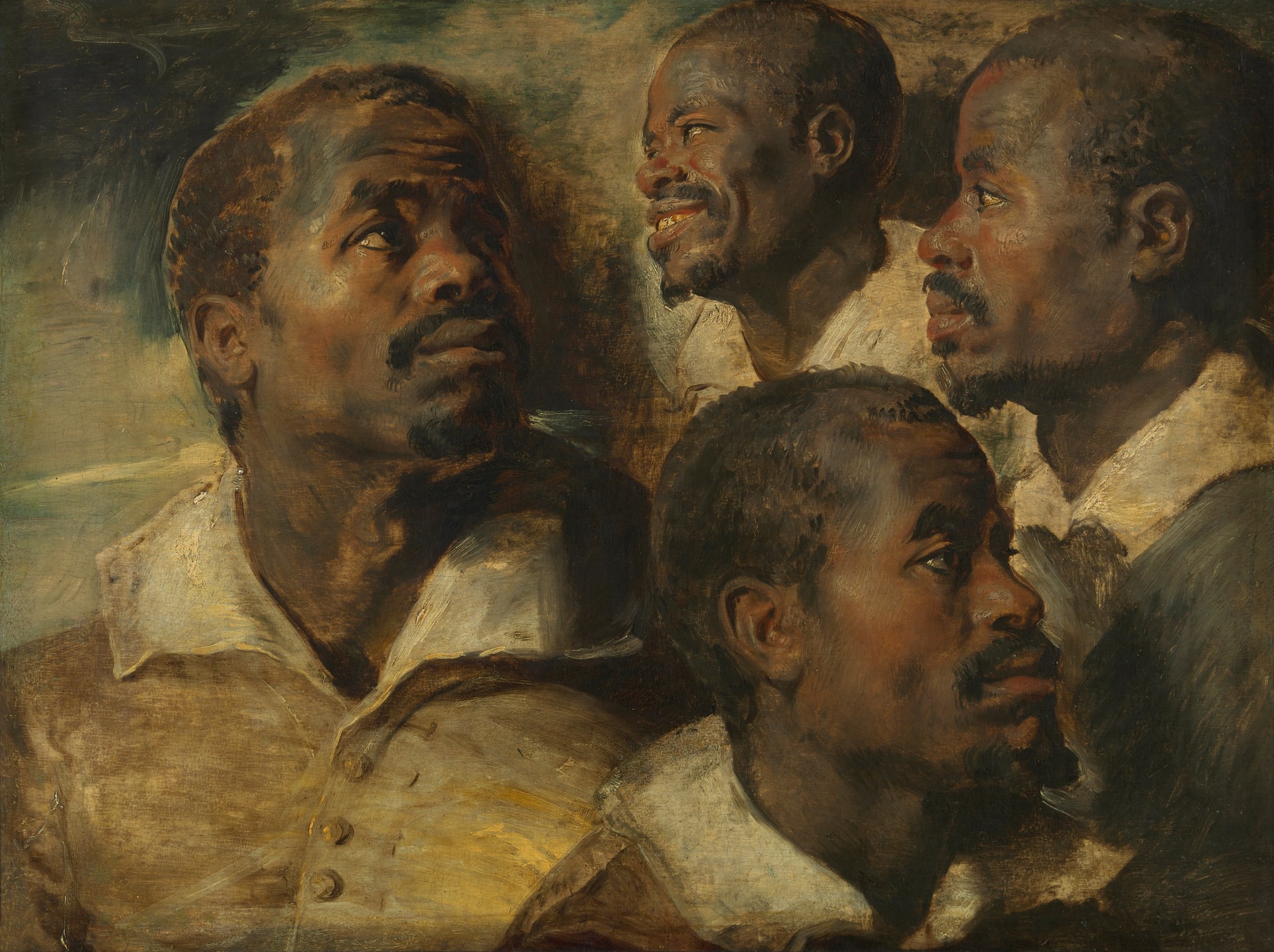 Four Studies of a Head of a Moor - by Peter Paul Rubens