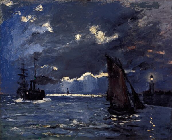 A Seascape, Shipping by Moonlight - by Claude Monet