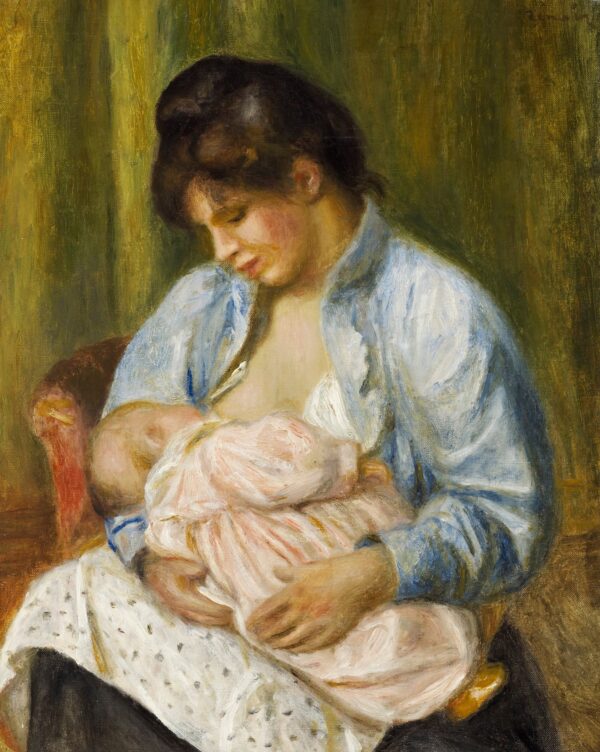 A Woman Nursing a Child - by Pierre-Auguste Renoir