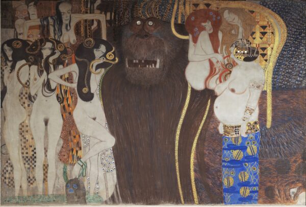 Beethoven Frieze: "The Hostile Powers" (Panel 5, short wall) - by Gustav Klimt