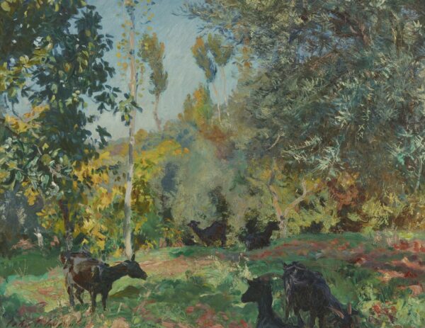 Landscape with Goats - by John Singer Sargent