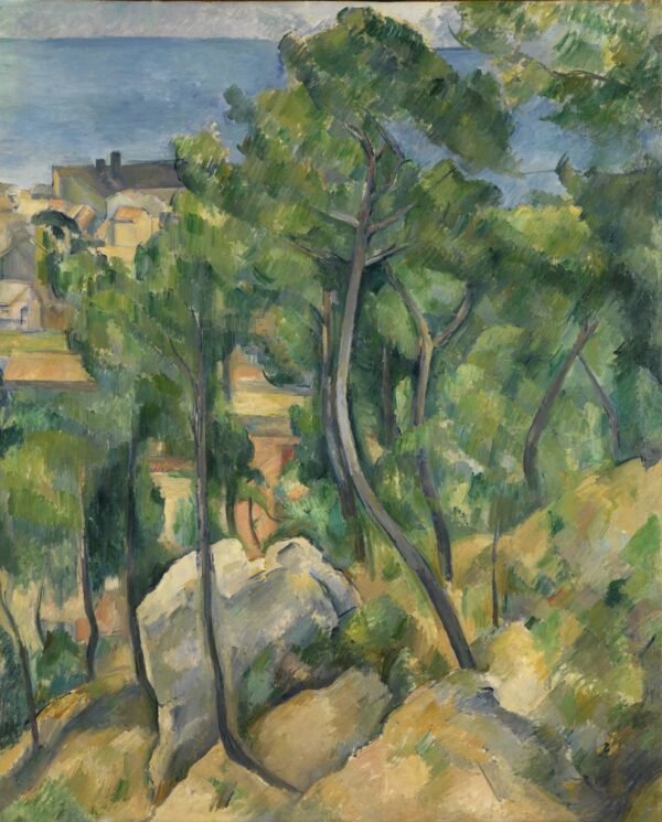 View of the Sea at L' Estaque - by Paul Cézanne