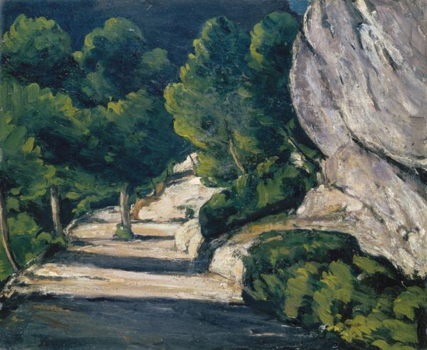 Landscape. Road with Trees in Rocky Mountains - by Paul Cézanne