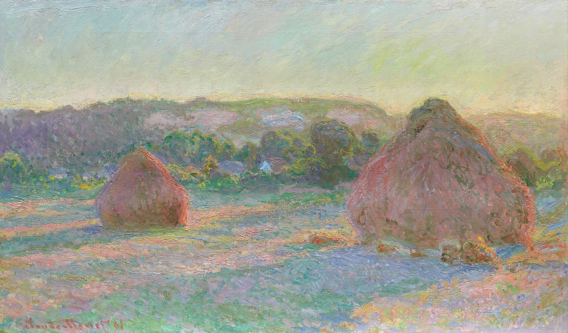 Stacks of Wheat (End of Summer) - by Claude Monet