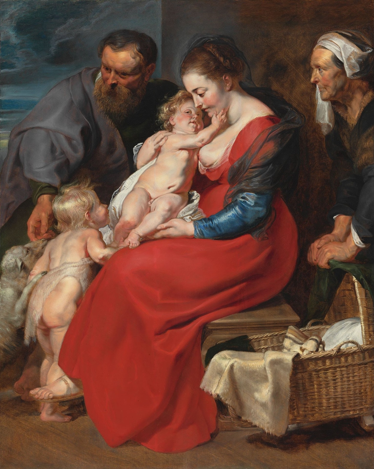 The Holy Family with Saints Elizabeth and John the Baptist - by Peter Paul Rubens