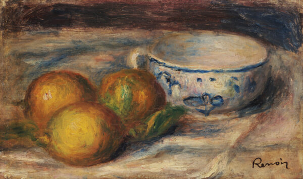 Still-life with lemons and a cup - by Pierre-Auguste Renoir
