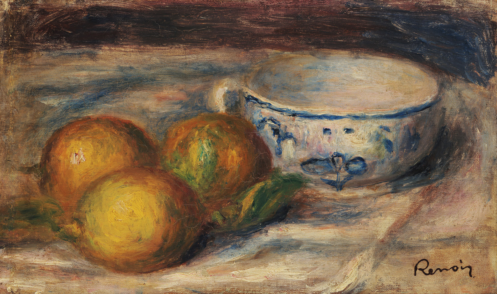 Still-life with lemons and a cup - by Pierre-Auguste Renoir