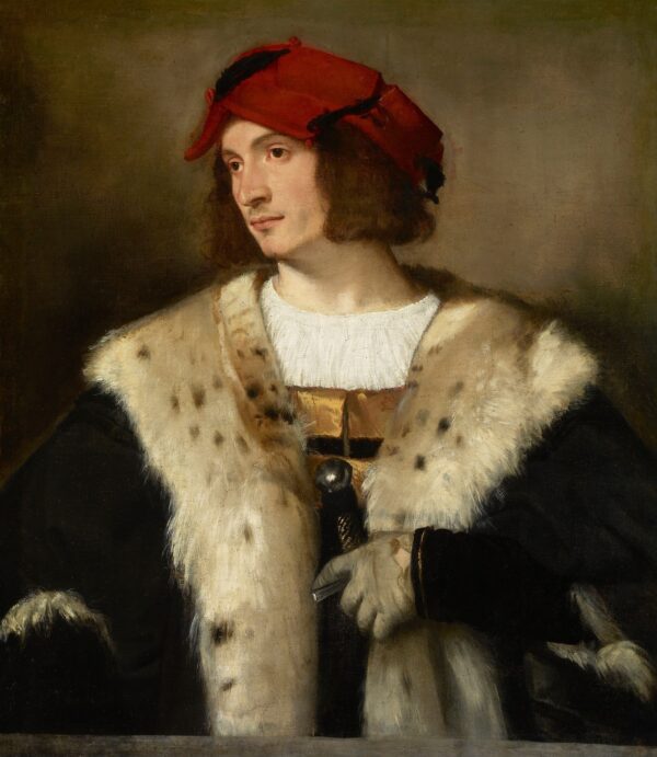 Portrait of a Man in a Red Hat - by Titian