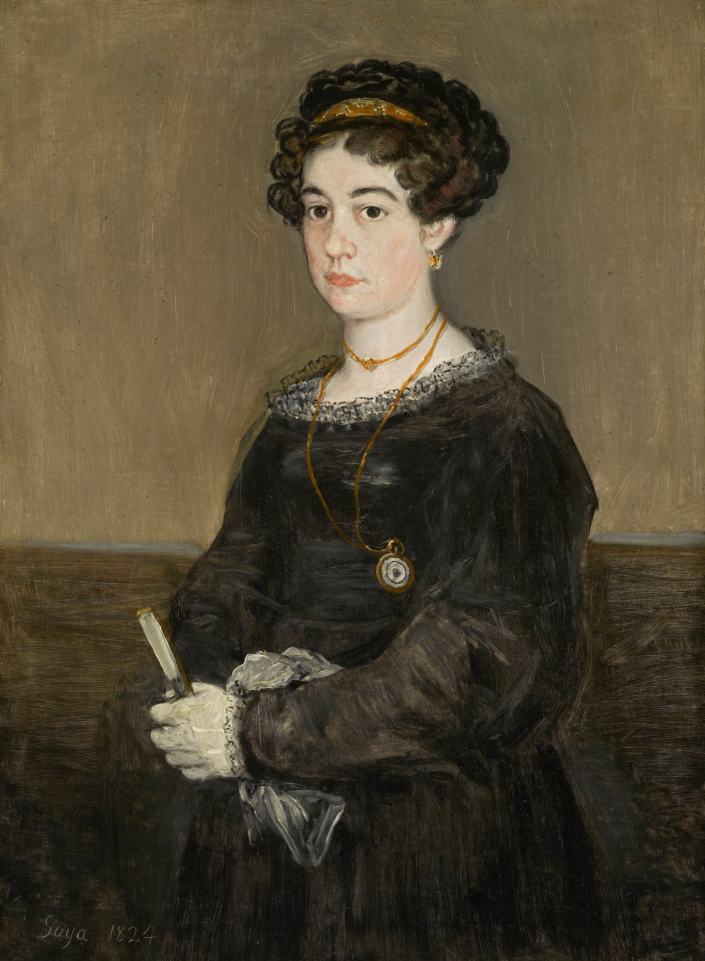 Portrait of a Lady (María Martínez de Puga?) - by Francisco Goya y Lucientes
