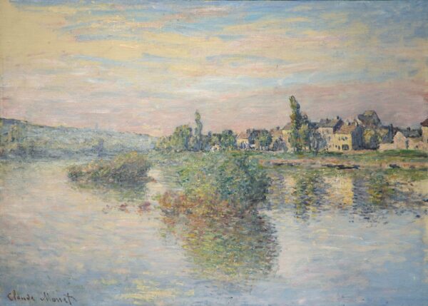 Banks of the Seine at Lavacourt (Bords de la Seine à Lavacourt) - by Claude Monet