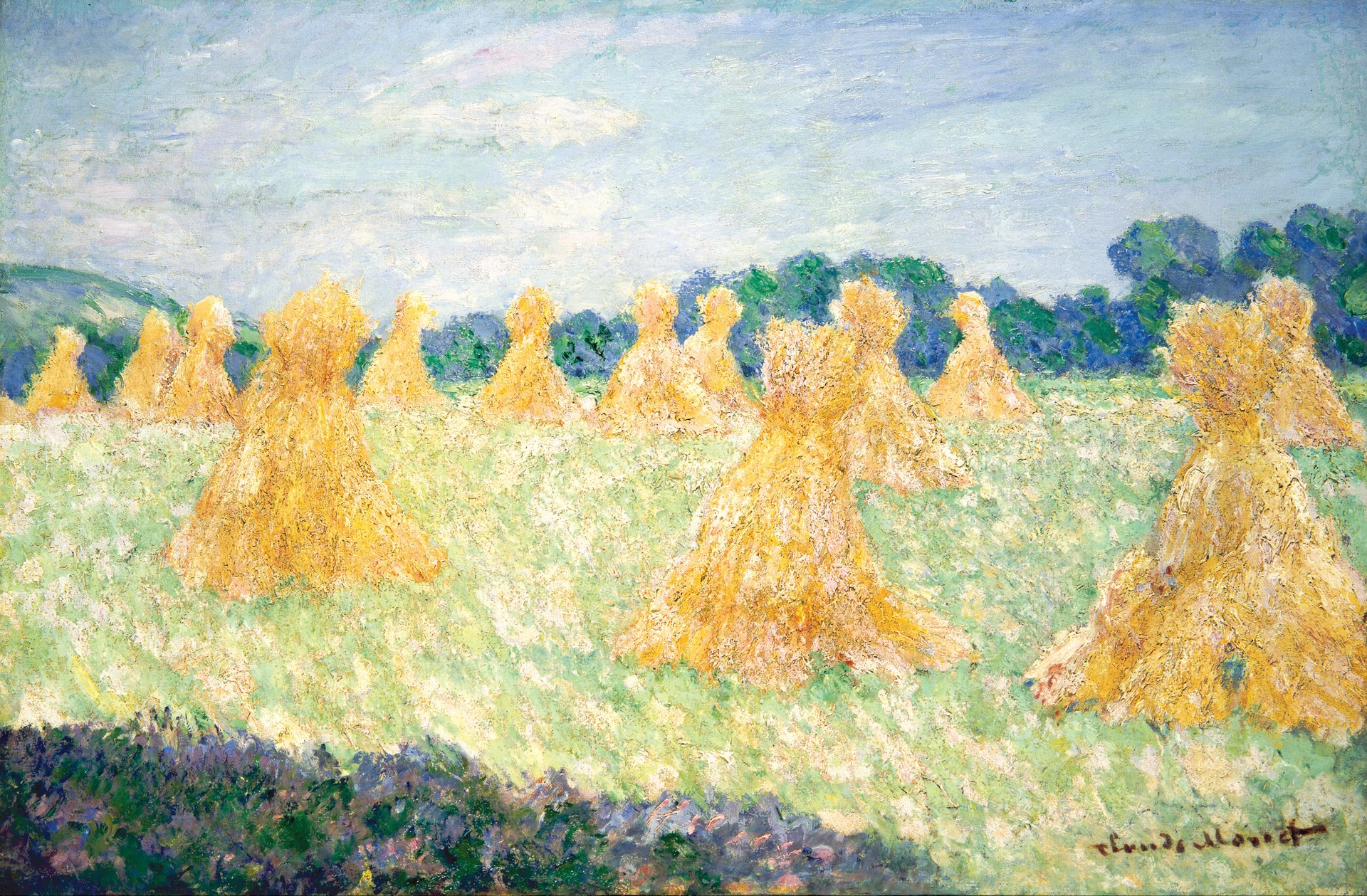 The Young Ladies of Giverny, Sun Effect - by Claude Monet