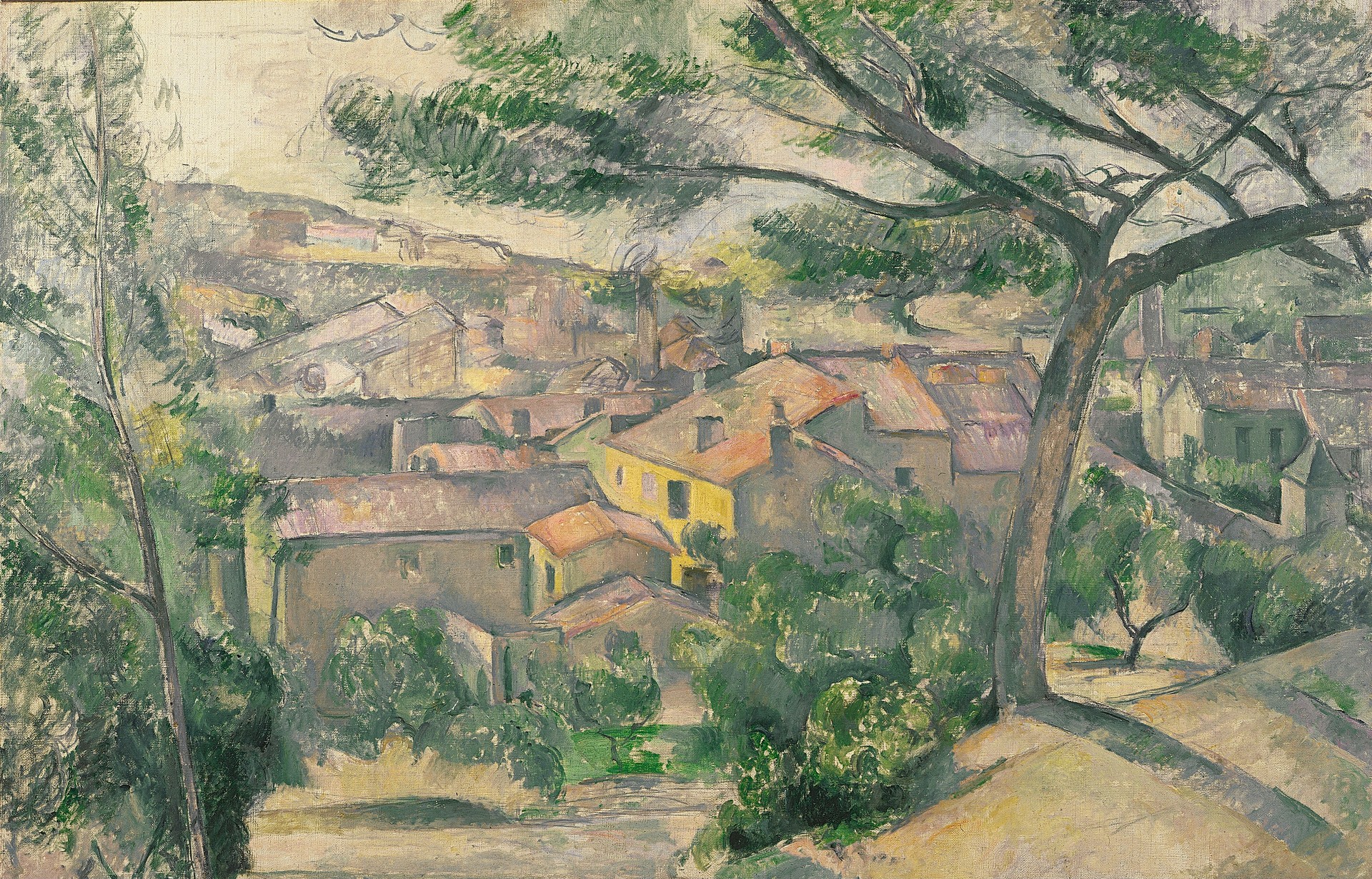 Morning View of L'Estaque Against the Sunlight - by Paul Cézanne