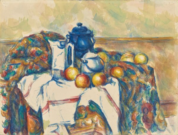 Still Life with Blue Pot - by Paul Cézanne