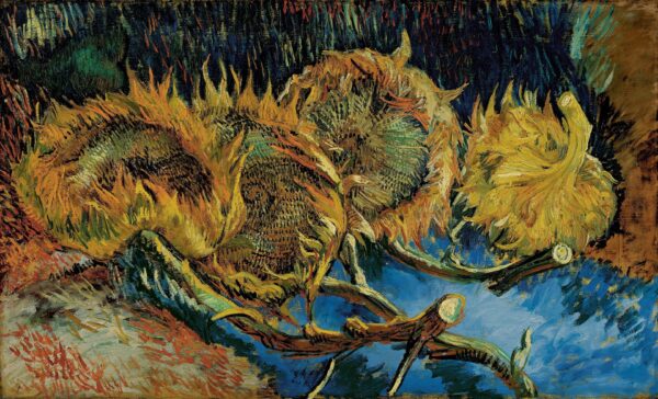 Four sunflowers gone to seed - by Vincent van Gogh