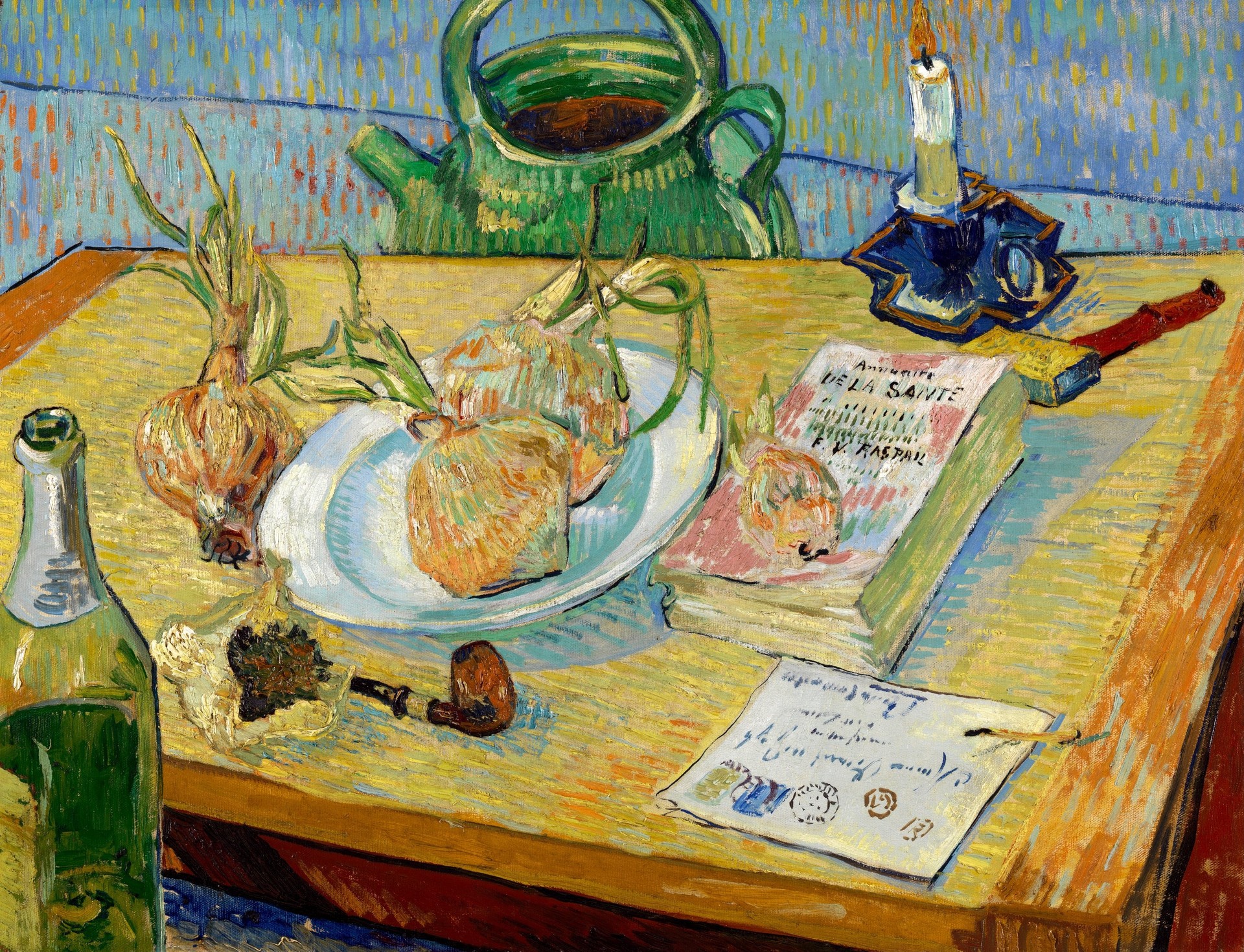 Still life with a plate of onions - by Vincent van Gogh