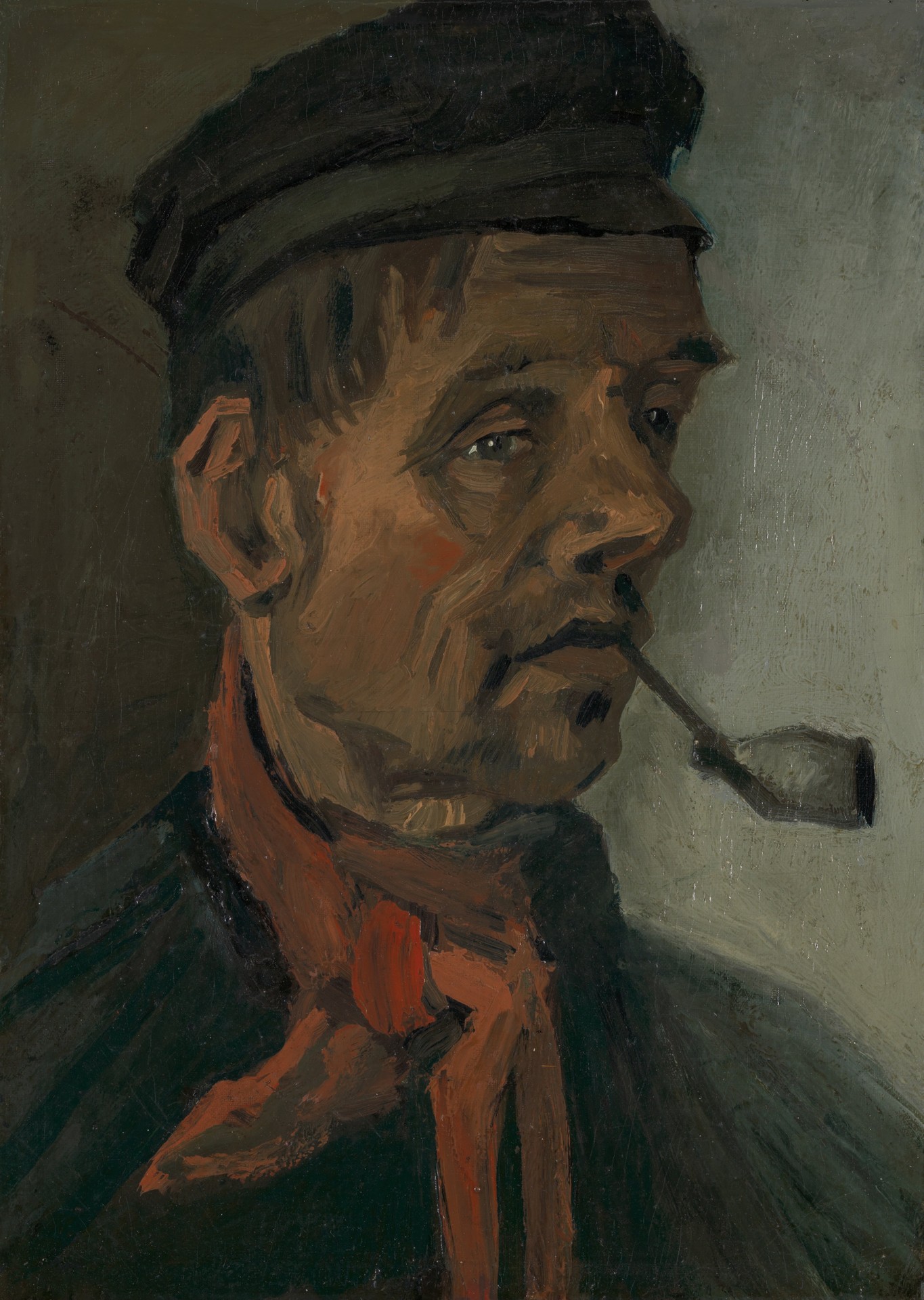 Head of a man with a pipe - by Vincent van Gogh