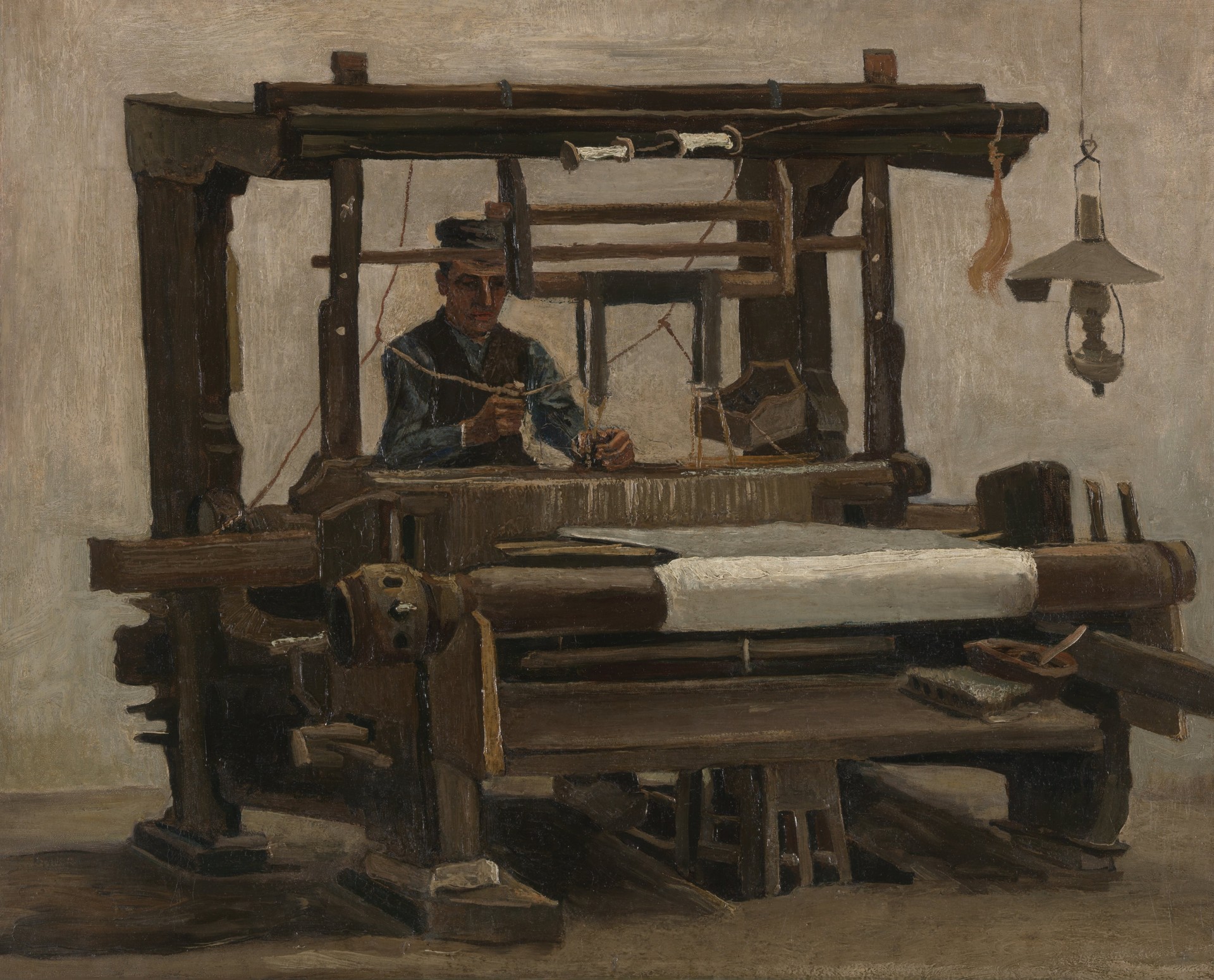 Loom with weaver - by Vincent van Gogh