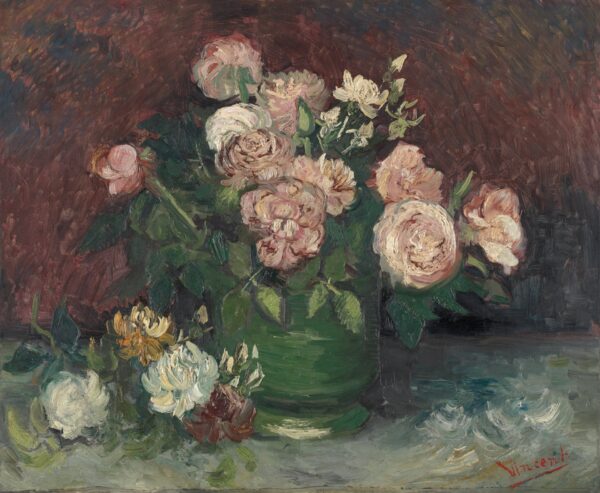Roses and peonies - by Vincent van Gogh