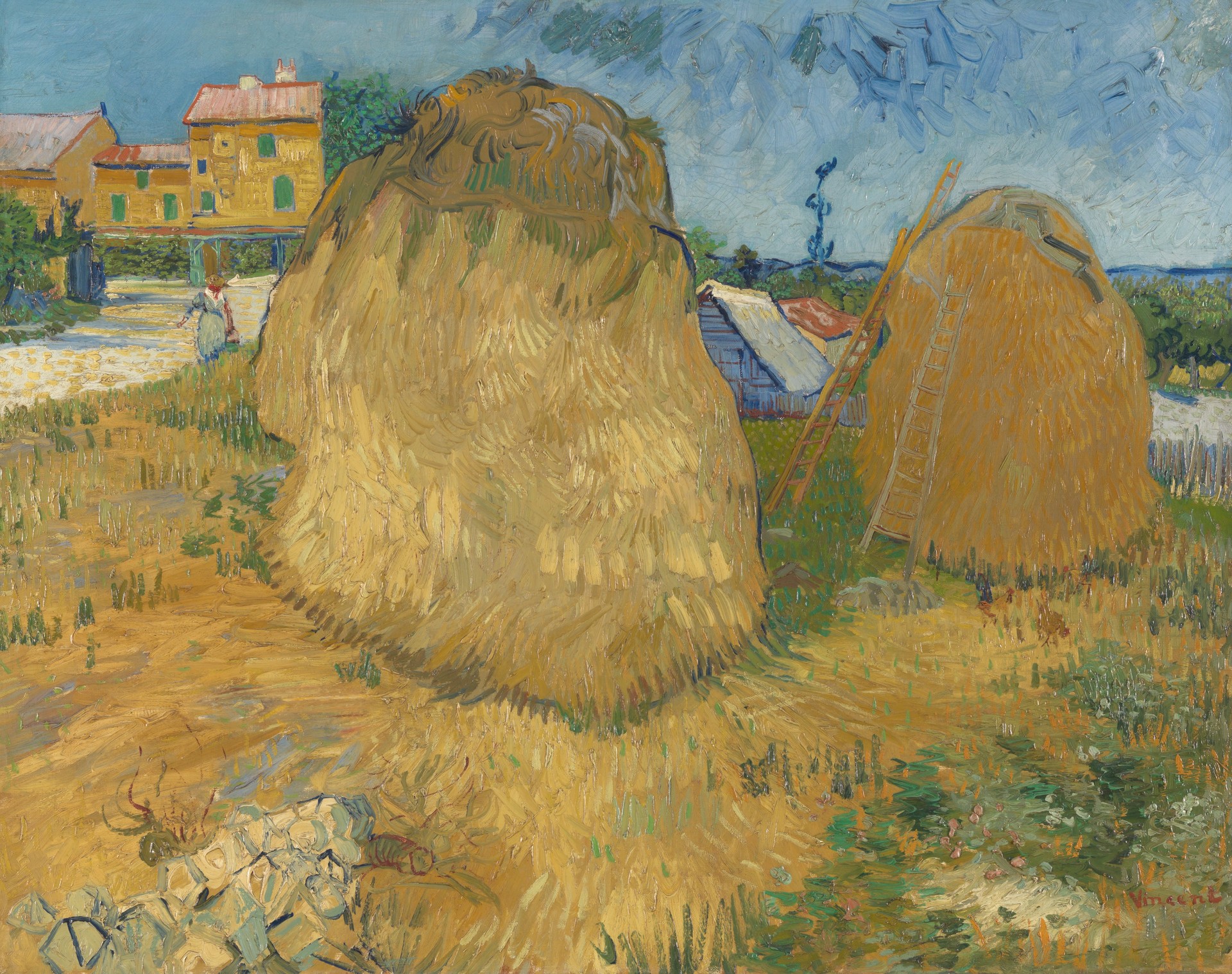 Wheat stacks in Provence - by Vincent van Gogh