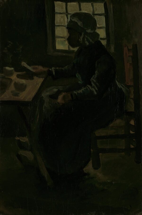 Woman at table - by Vincent van Gogh