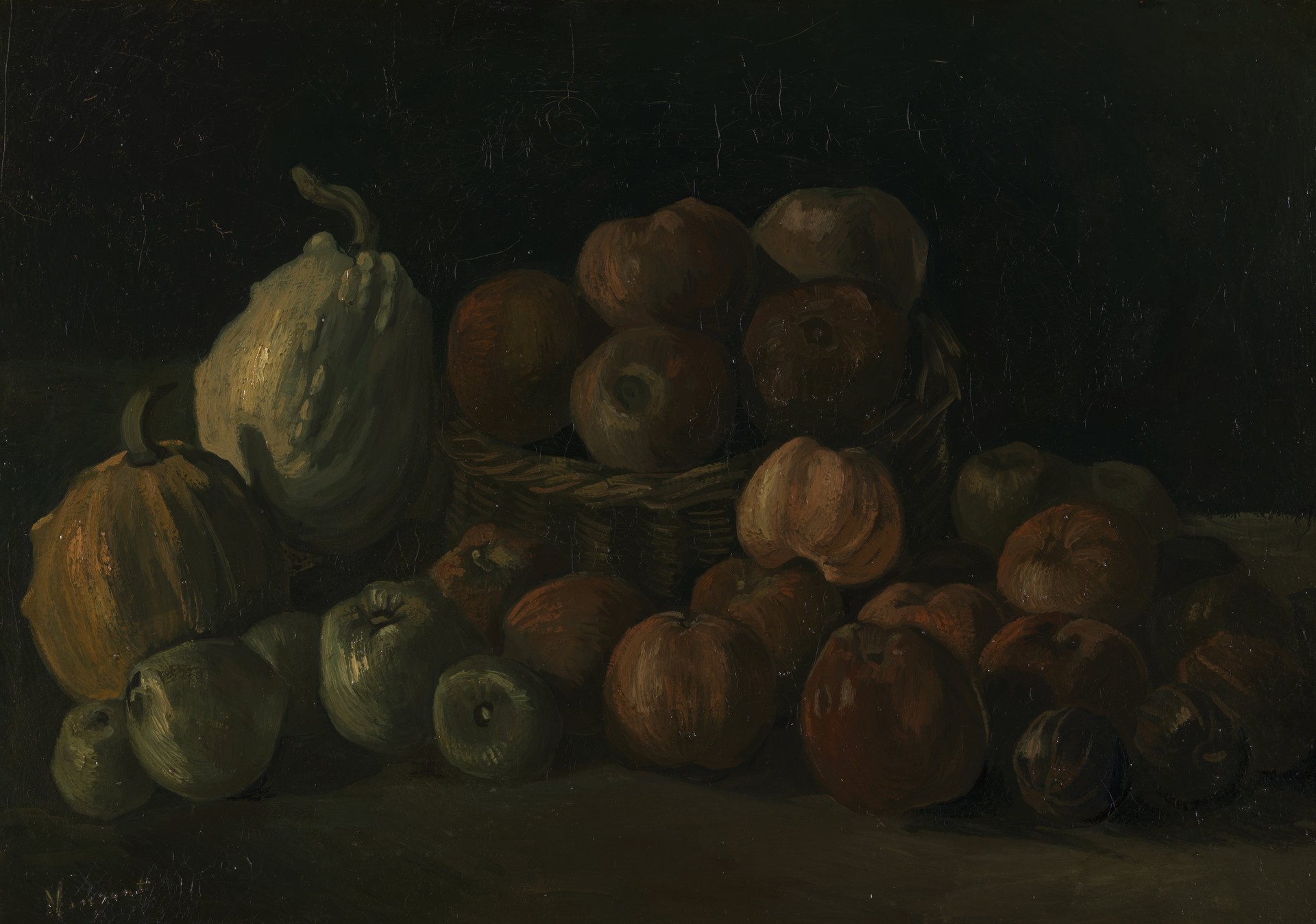 Still life with apples and pumpkins - by Vincent van Gogh
