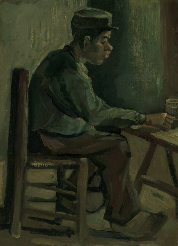 Man at table - by Vincent van Gogh