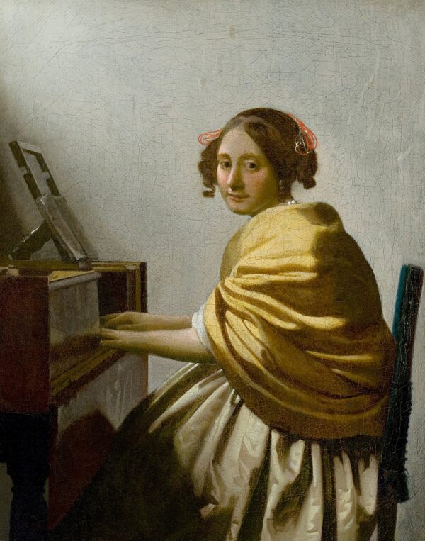 Young Woman Seated at a Virginal - by Johannes Vermeer