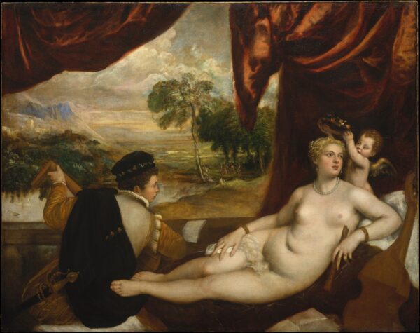 Venus and the Lute Player - by Titian