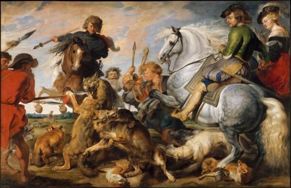 Wolf and Fox Hunt - by Peter Paul Rubens