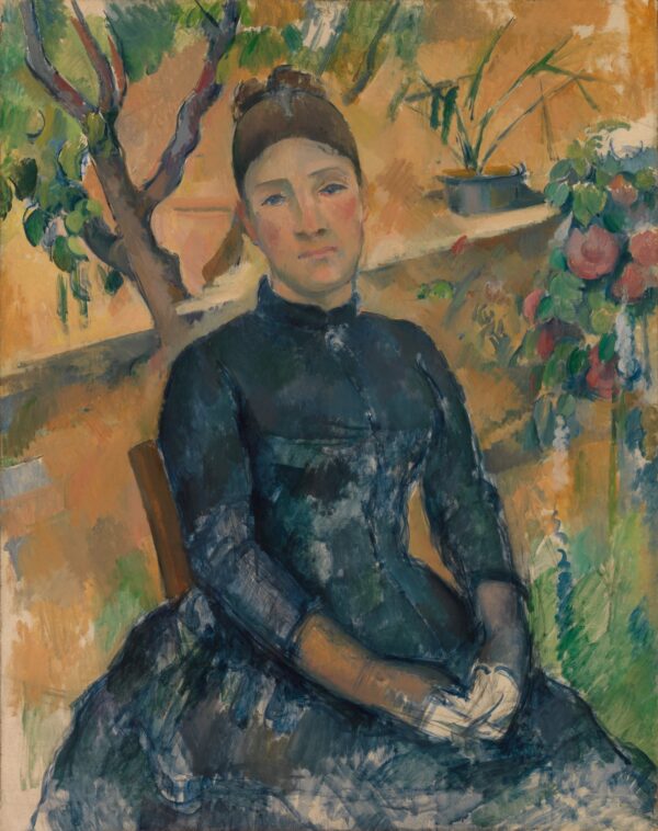 Madame Cézanne (Hortense Fiquet, 1850â€?922) in the Conservatory - by Paul Cézanne