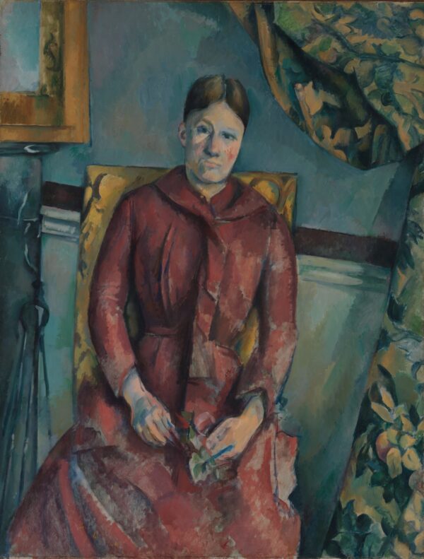 Madame Cézanne (Hortense Fiquet, 1850â€?922) in a Red Dress - by Paul Cézanne