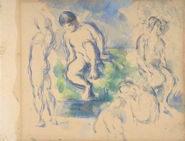Bathers (recto) ; Still Life (verso) - by Paul Cézanne