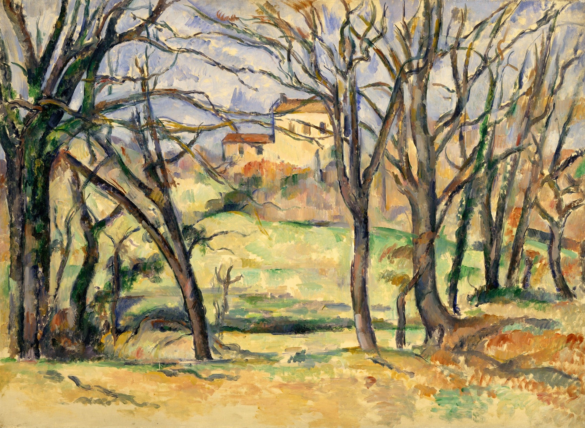 Trees and Houses Near the Jas de Bouffan - by Paul Cézanne