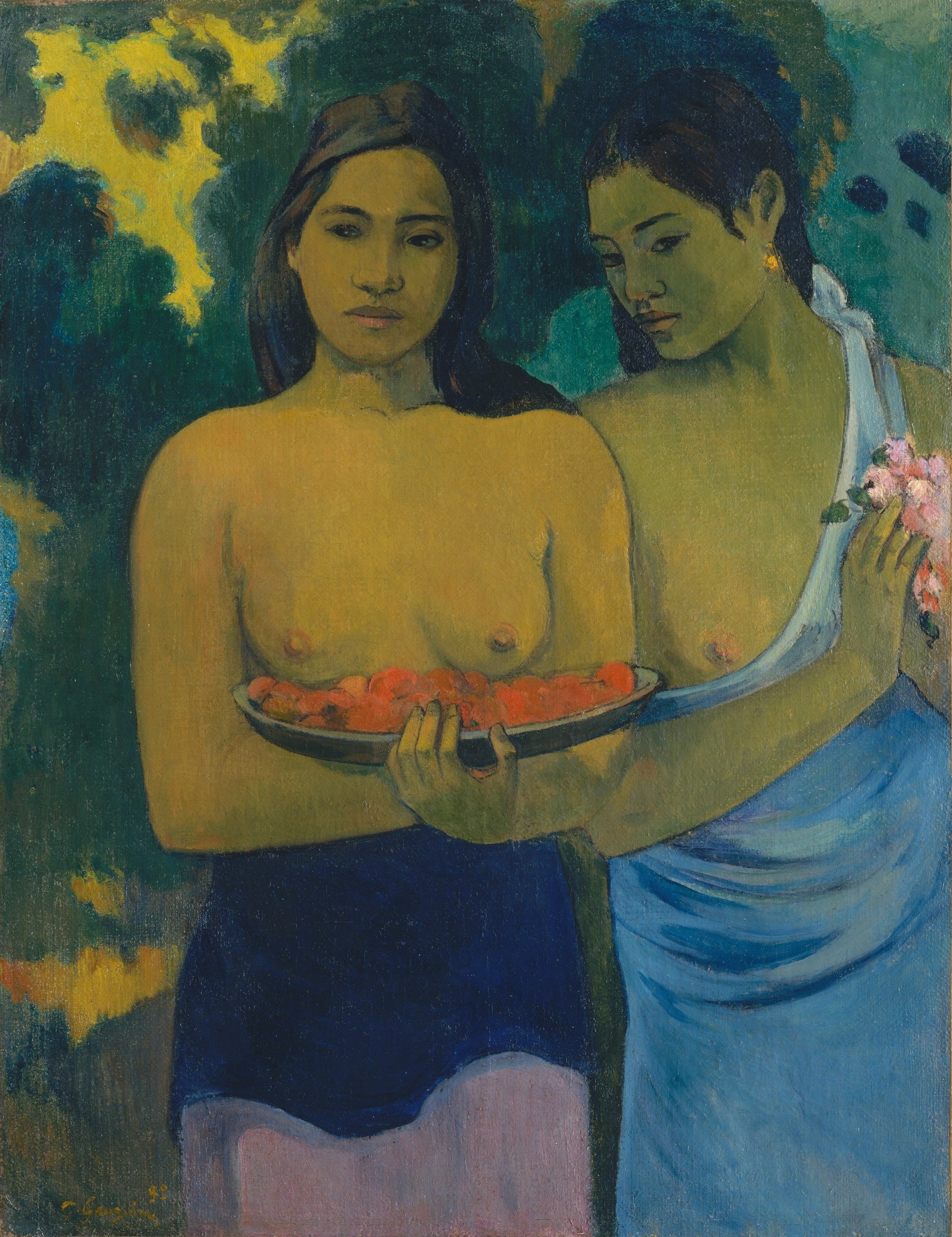 Two Tahitian Women - by Paul Gauguin