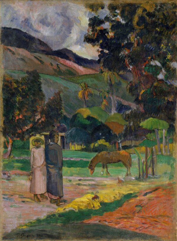 Tahitian Landscape - by Paul Gauguin