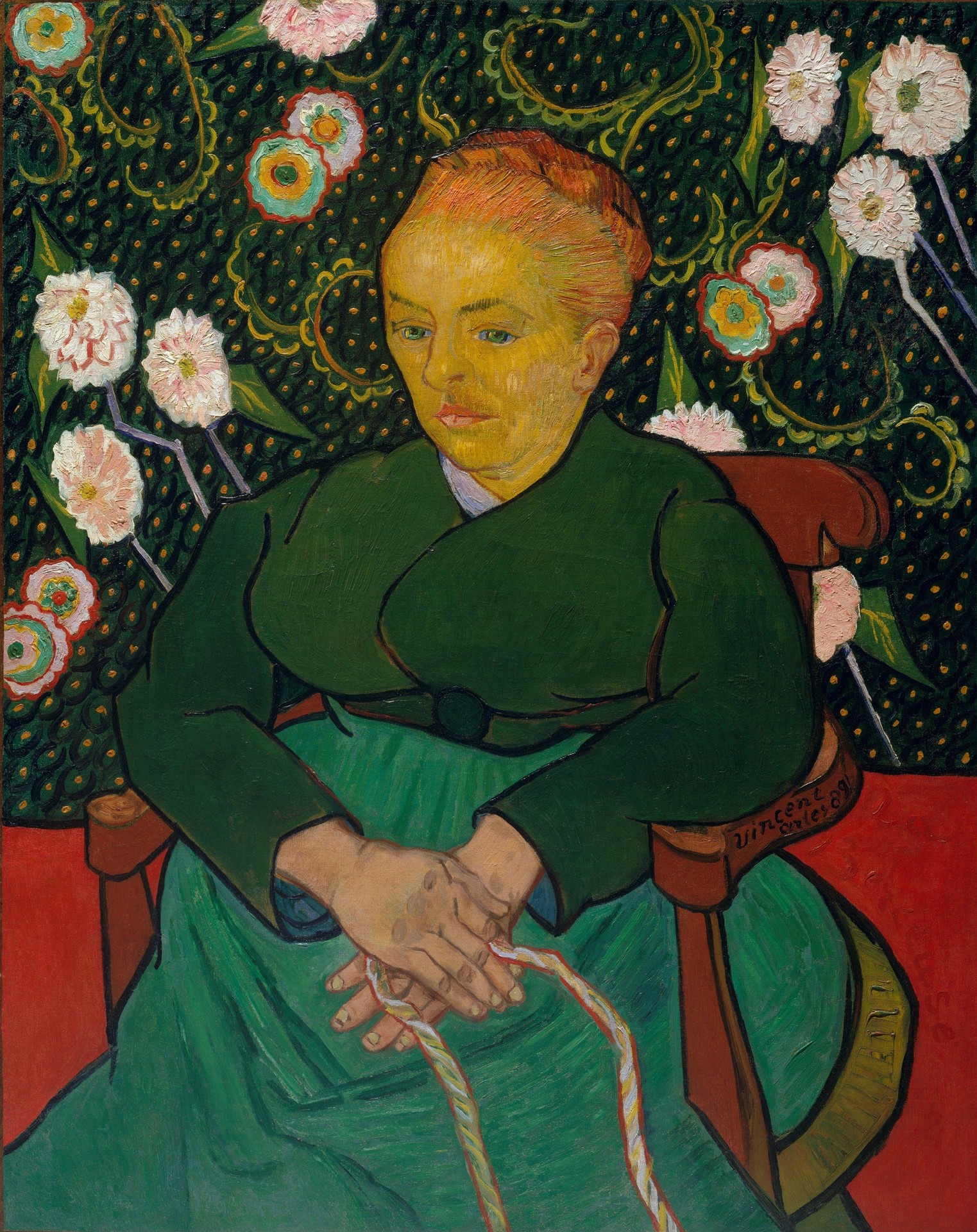 La Berceuse (Woman Rocking a Cradle; Augustine-Alix Pellicot Roulin, 1851�930) - by Vincent van Gogh