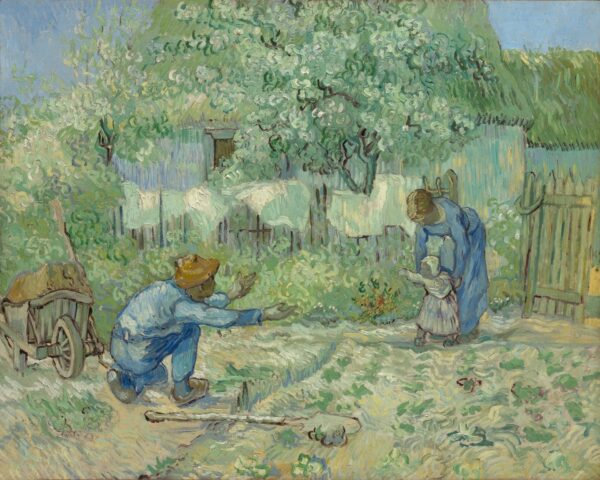 First Steps, after Millet - by Vincent van Gogh