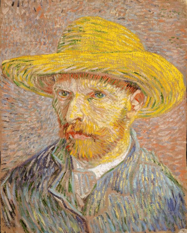 Self-Portrait with a Straw Hat (obverse: The Potato Peeler) - by Vincent van Gogh